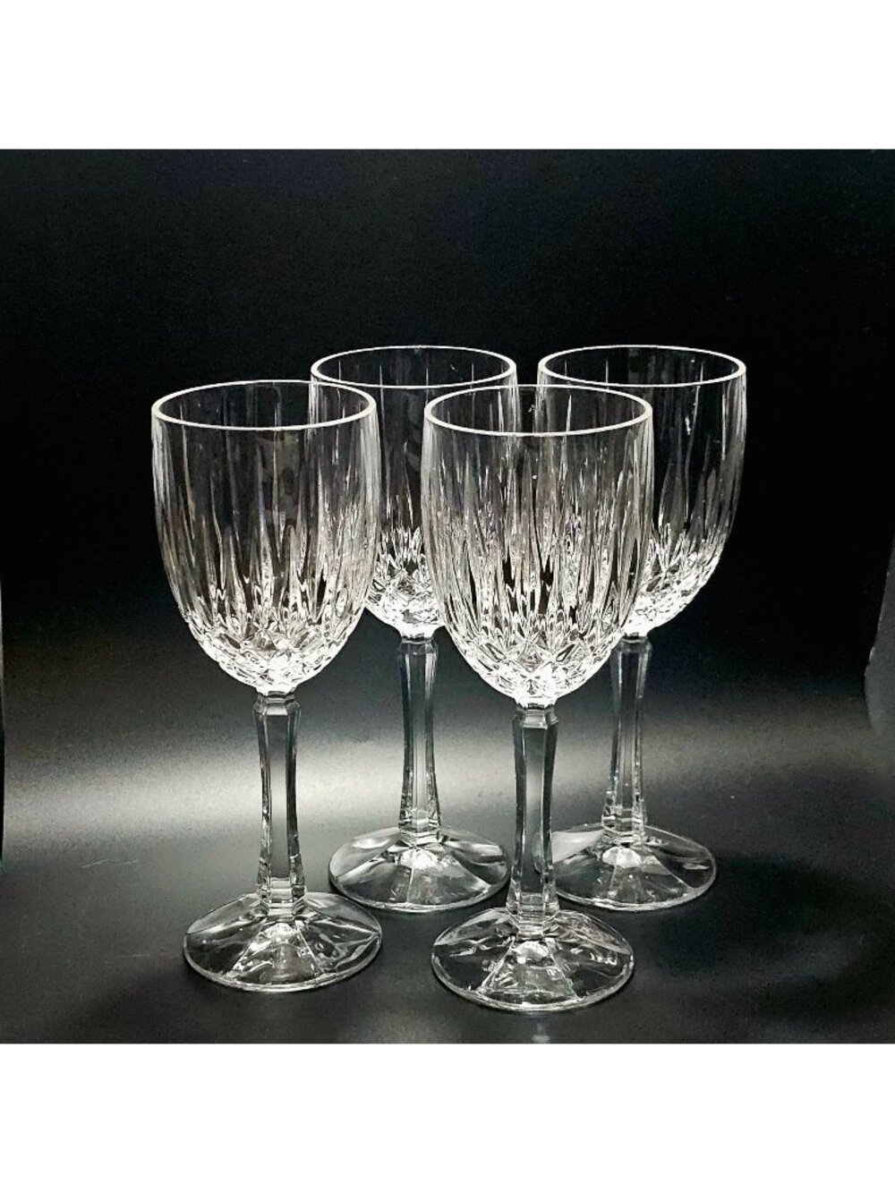 4 Gorham Regalta Water Glasses 8.25" clear Crystal 1999 classic vintage